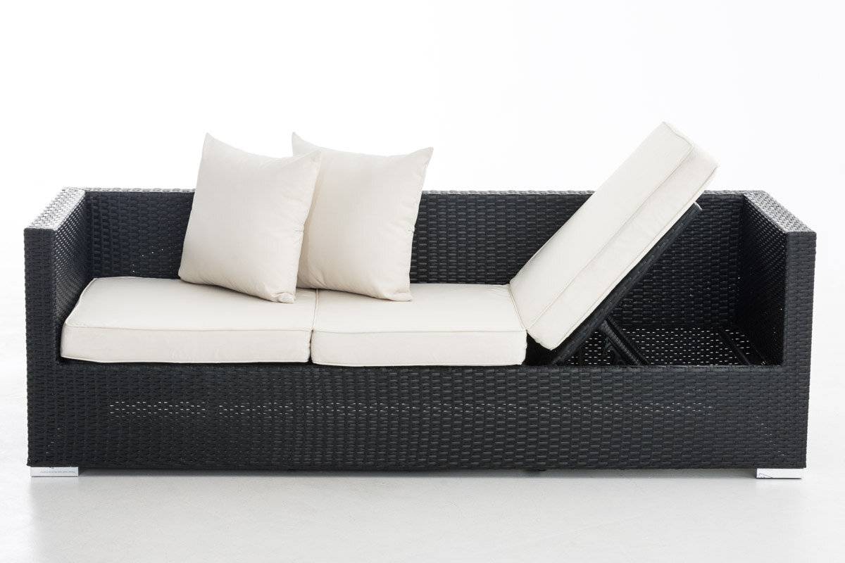 Lounge-Sofa Solano Cremeweiß schwarz-1