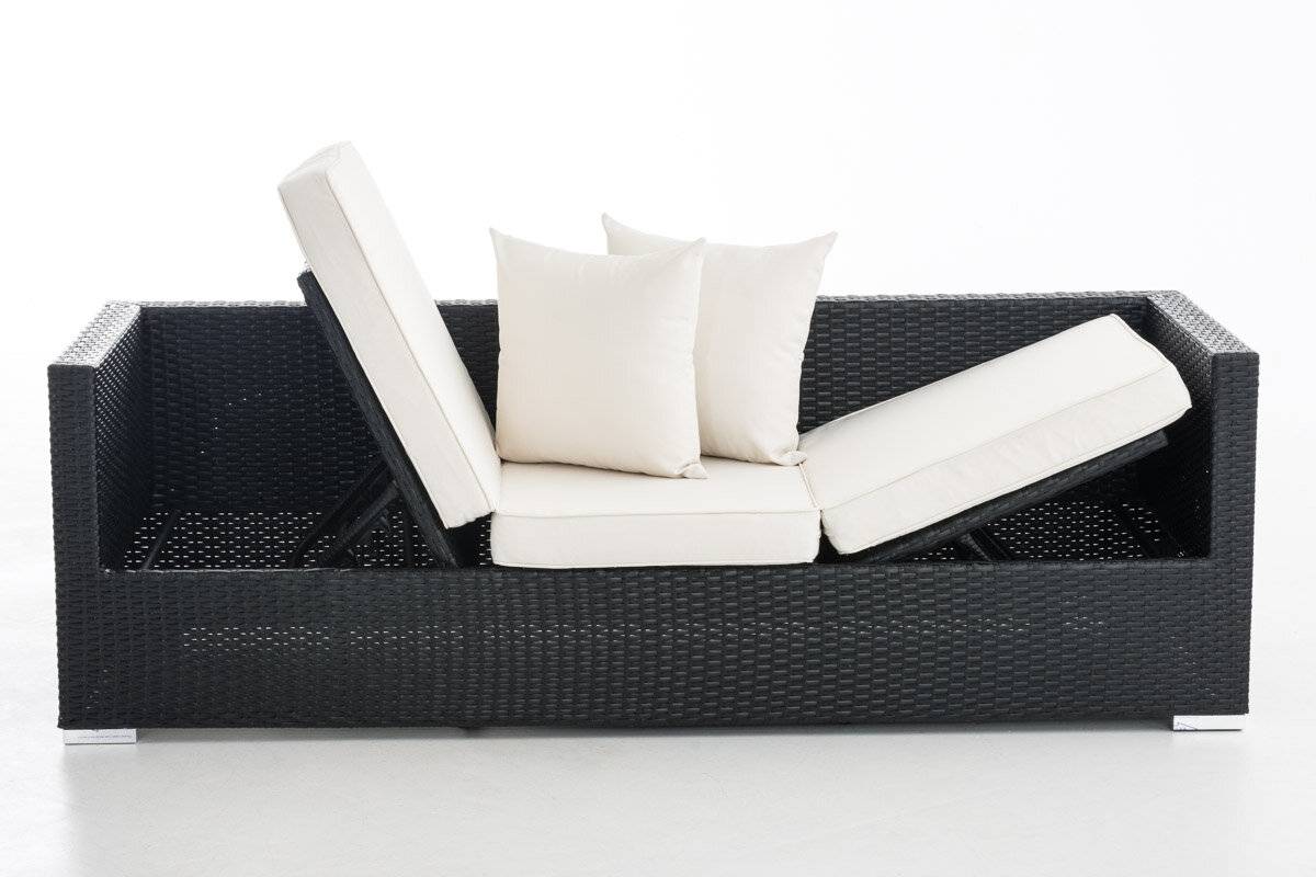 Lounge-Sofa Solano Cremeweiß schwarz-2