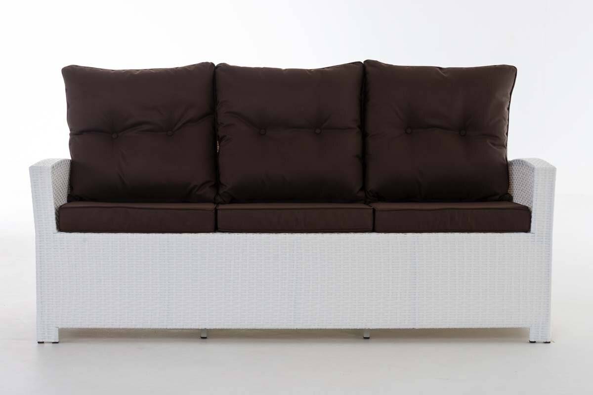 Sofa 3er Fisolo Terrabraun weiß-1