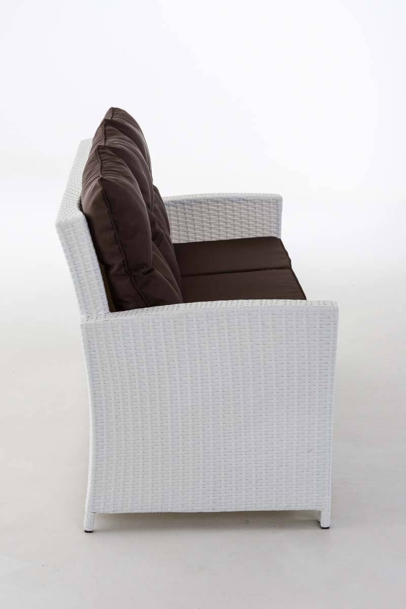 Sofa 3er Fisolo Terrabraun weiß-2