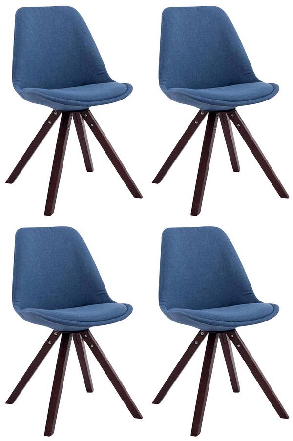 4er Set Besucherstuhl Toulouse Stoff Square cappuccino (eiche) blau