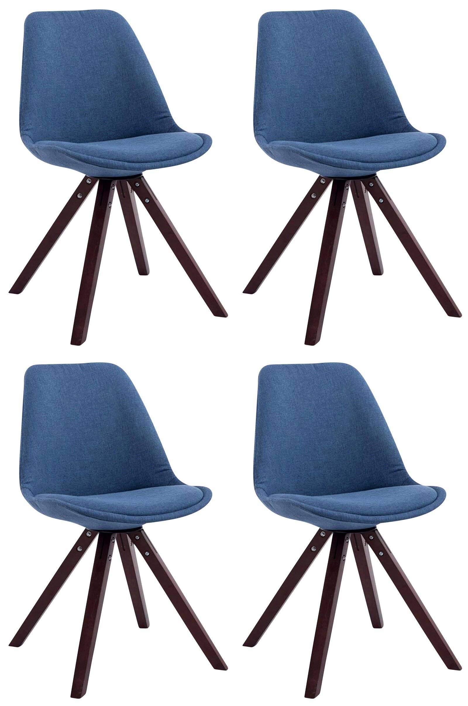 4er Set Besucherstuhl Toulouse Stoff Square cappuccino (eiche) blau-0