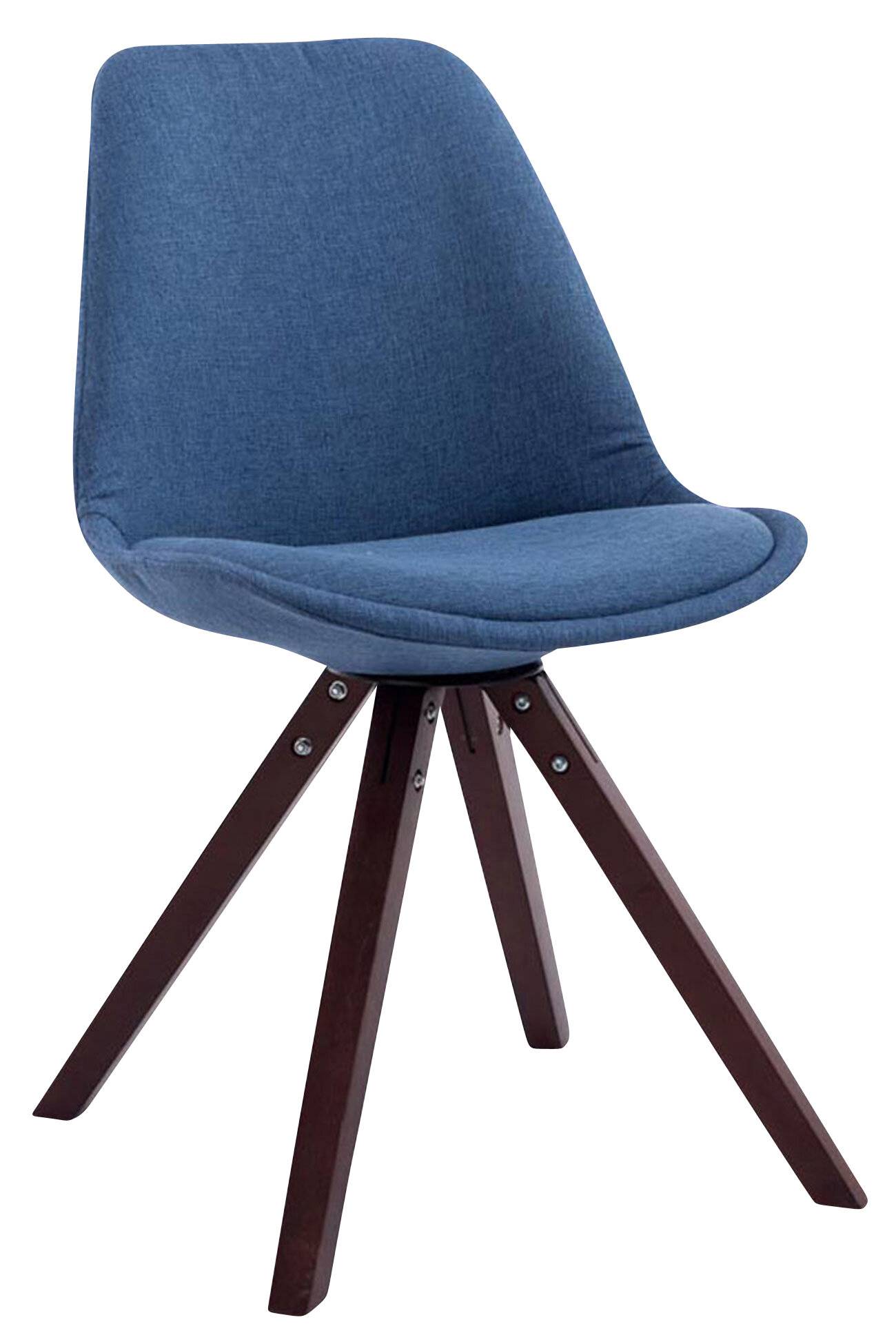 4er Set Besucherstuhl Toulouse Stoff Square cappuccino (eiche) blau-1