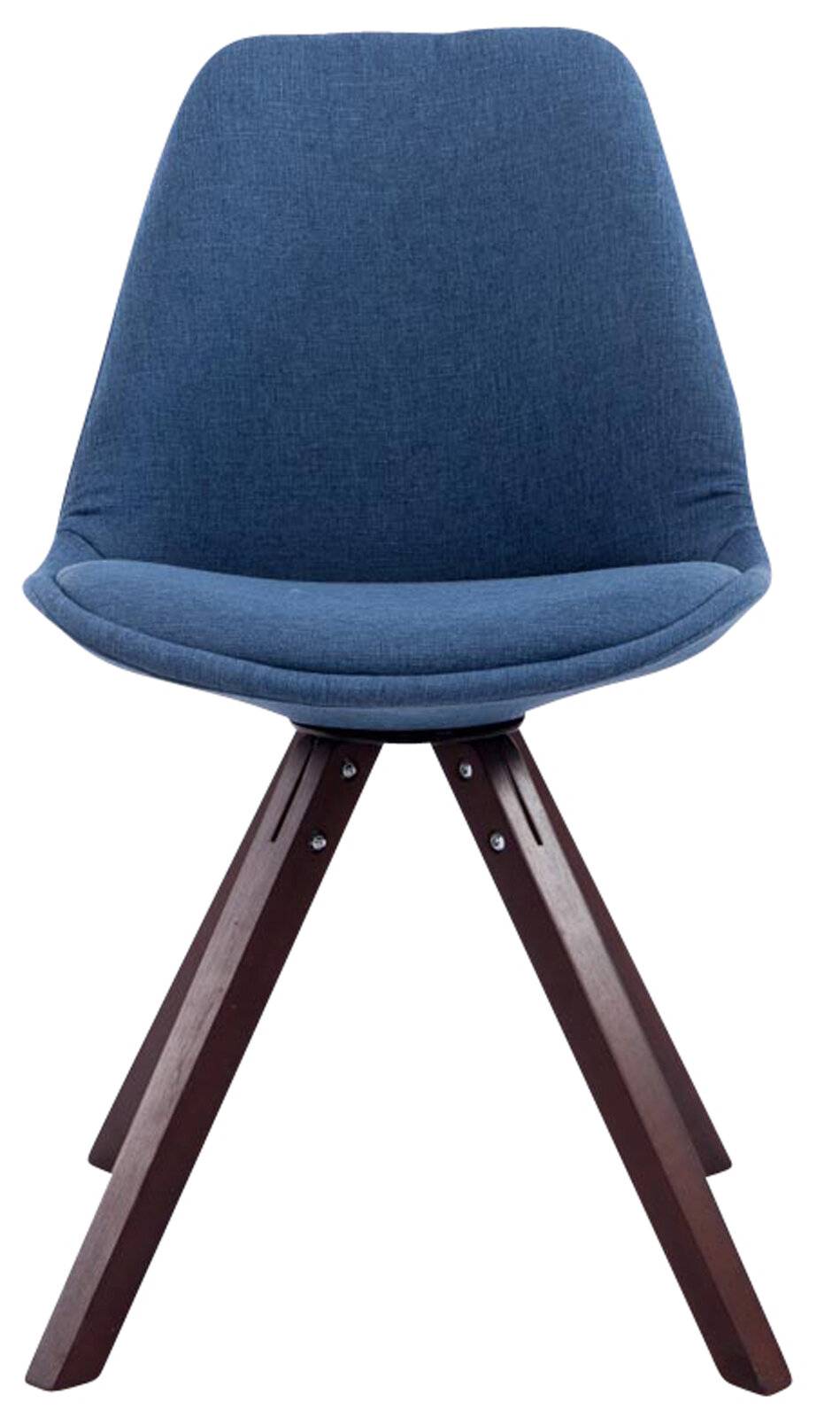 4er Set Besucherstuhl Toulouse Stoff Square cappuccino (eiche) blau-2