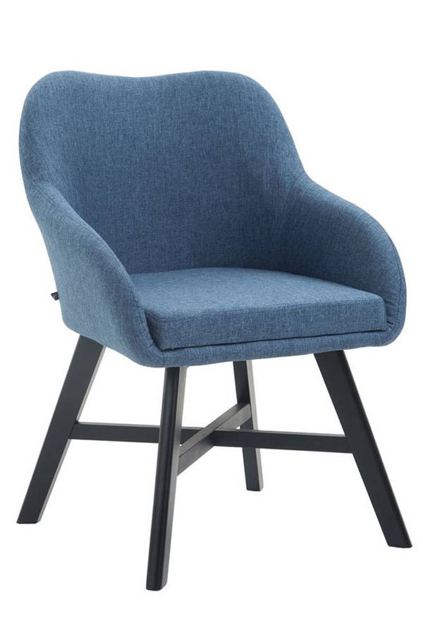 Besucherstuhl Kepler Stoff Schwarz blau