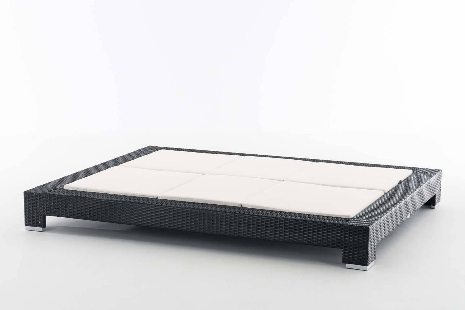 Sonnenliege Sunshine Flachrattan Cremeweiß schwarz-2