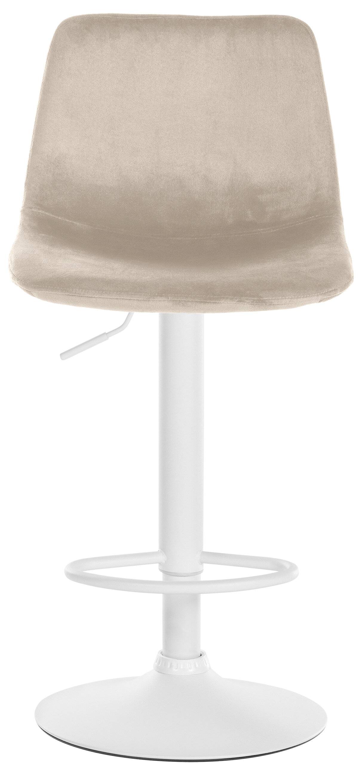 2er Set Barhocker Divo Samt Weiß creme-2