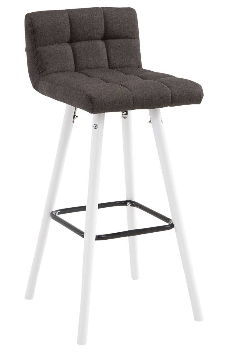 Barhocker Lincoln V2 Stoff Weiß dunkelgrau-0