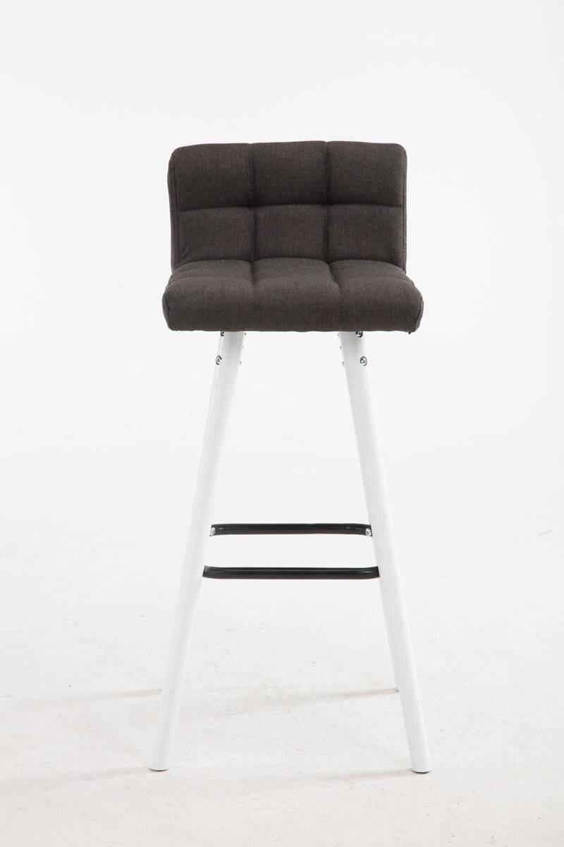 Barhocker Lincoln V2 Stoff Weiß dunkelgrau-1