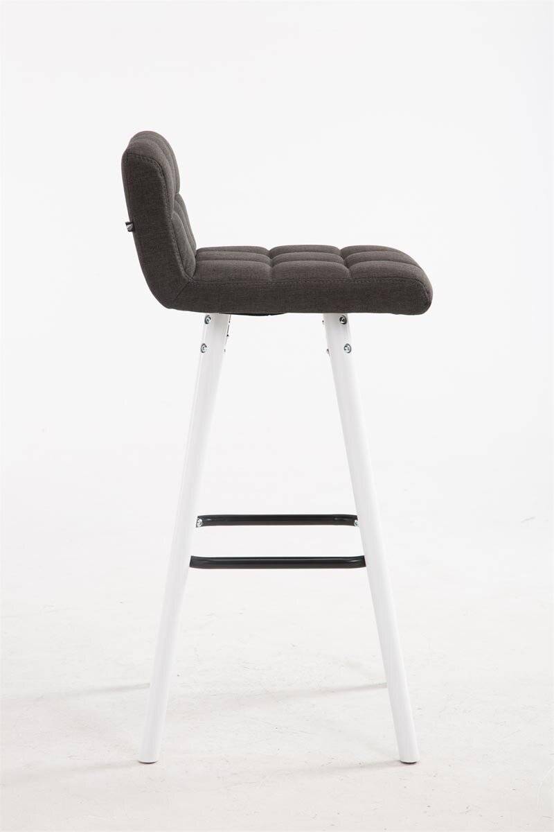Barhocker Lincoln V2 Stoff Weiß dunkelgrau-2