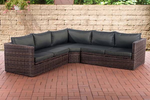 Ecksofa Tibera 5mm anthrazit braun-meliert
