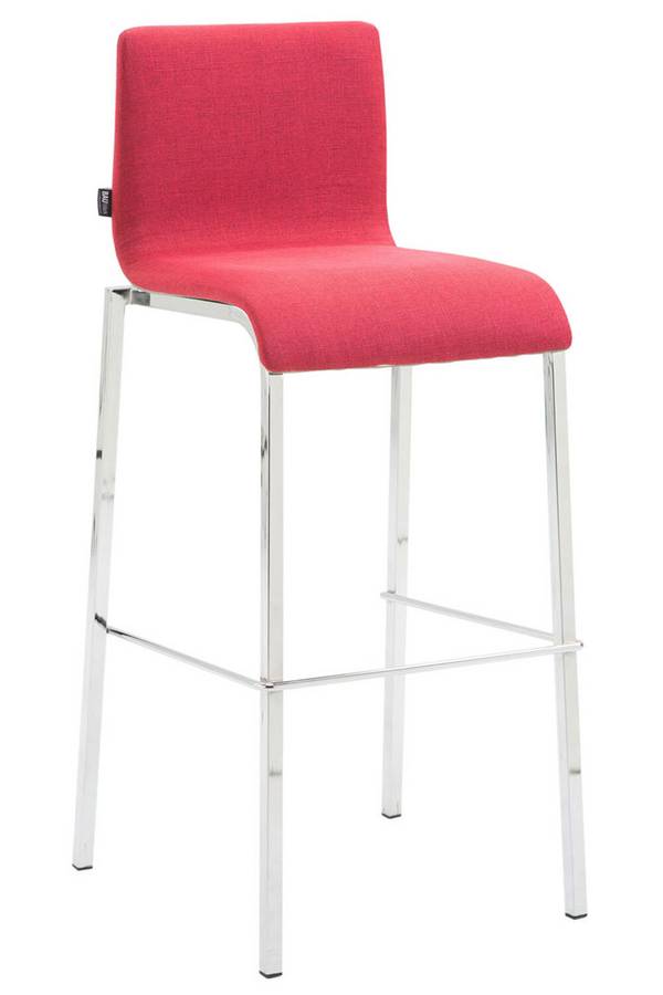 Barhocker Kado Stoff Square Flach chrom rot