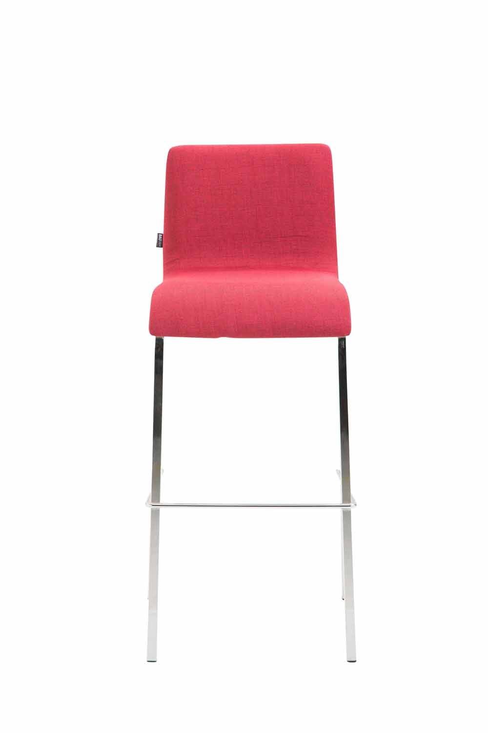 Barhocker Kado Stoff Square Flach chrom rot-1