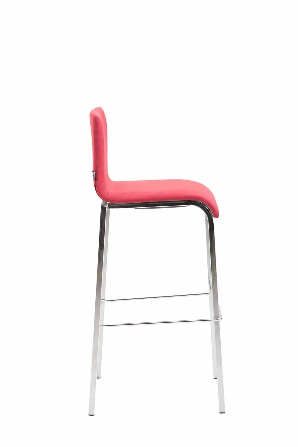 Barhocker Kado Stoff Square Flach chrom rot-2