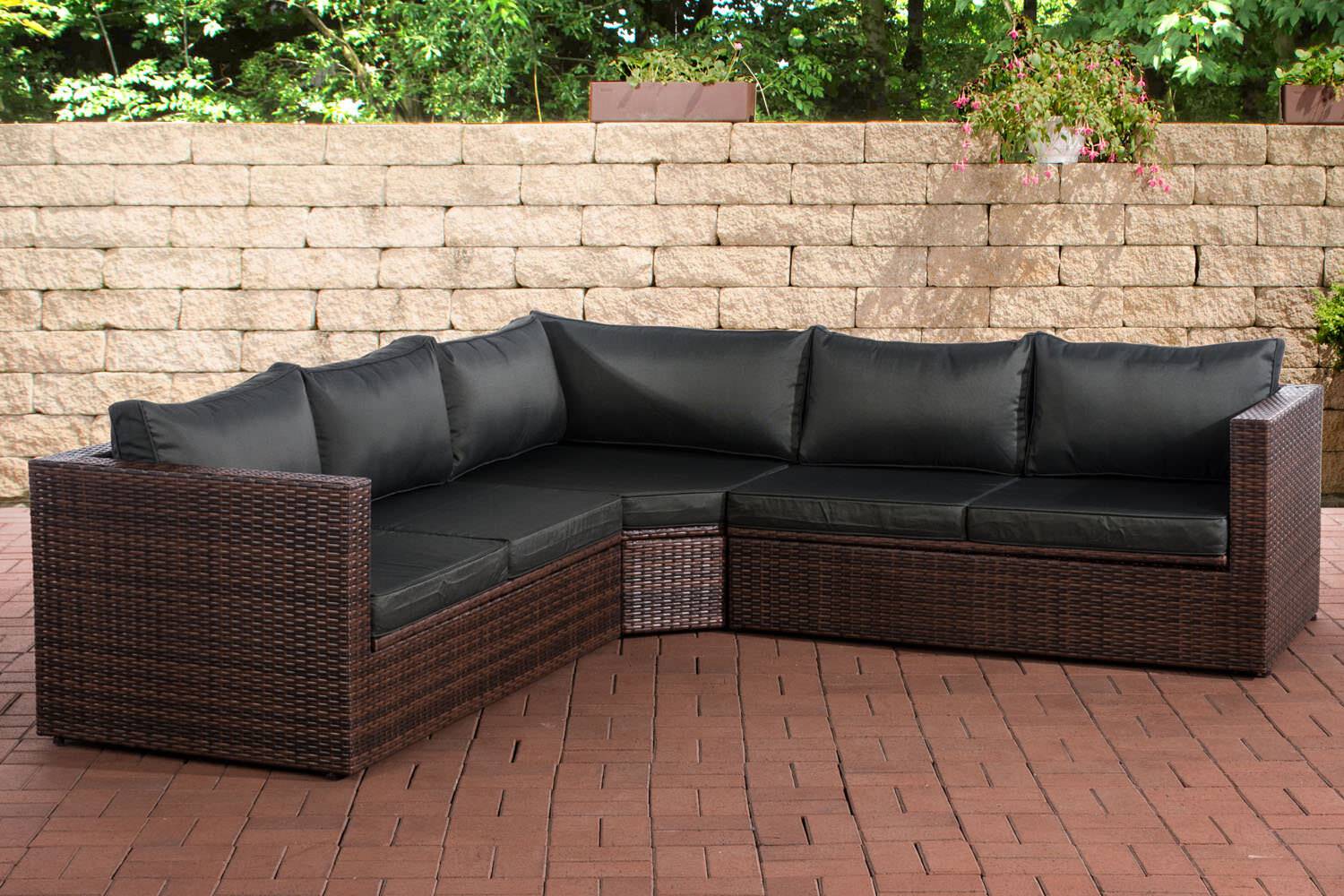Ecksofa Tibera anthrazit braun-meliert-0