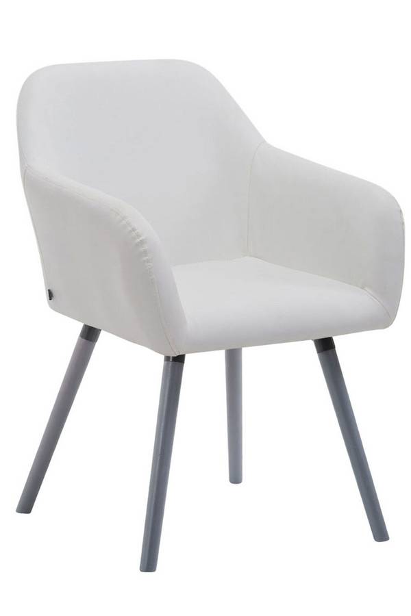 Besucherstuhl Achat V2 Kunstleder Grau weiß