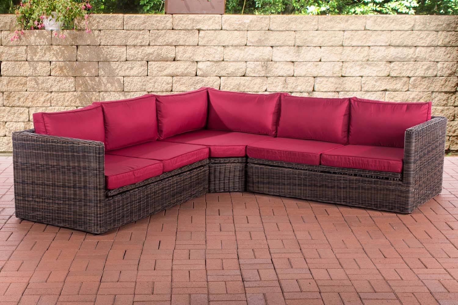 Ecksofa Tibera 5mm rubinrot braun-meliert-0