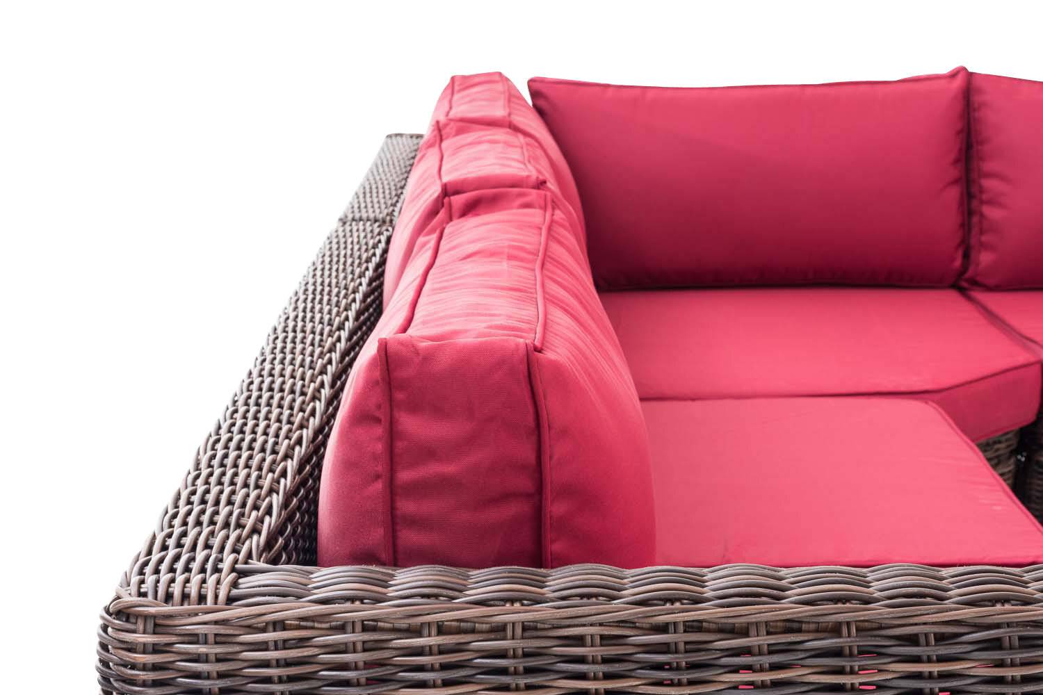 Ecksofa Tibera 5mm rubinrot braun-meliert-2