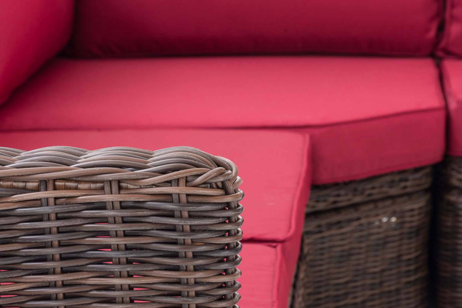 Ecksofa Tibera 5mm rubinrot braun-meliert-3