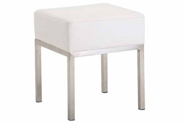 Sitzhocker Newton Kunstleder edelstahl weiß
