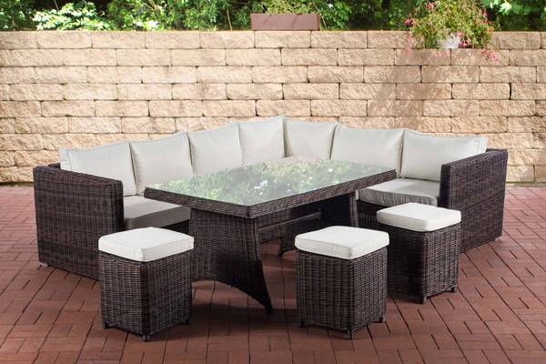 Sitzgruppe Siena 5mm Cremeweiß braun-meliert