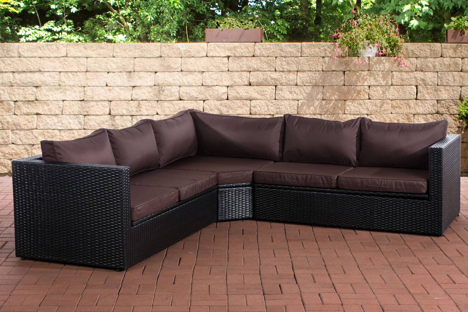 Ecksofa Tibera terrabraun schwarz-0