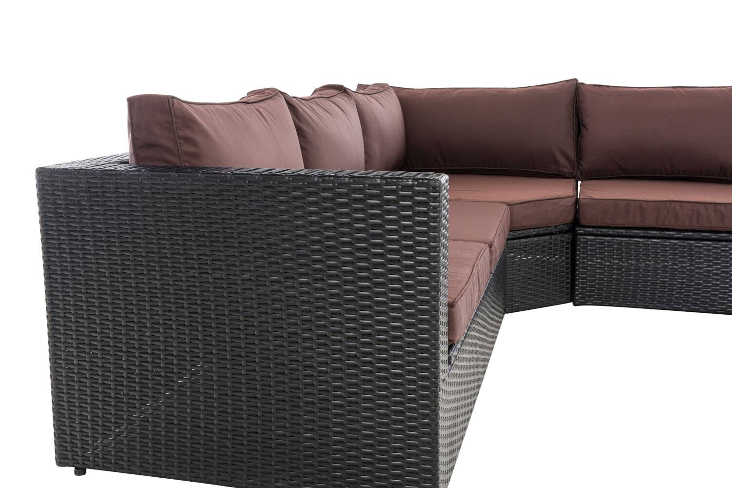 Ecksofa Tibera terrabraun schwarz-1