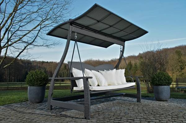3er Hollywood Schaukel Ocean grau