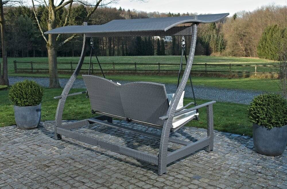3er Hollywood Schaukel Ocean grau-2