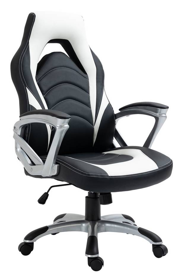 Bürostuhl Foxton Kunstleder schwarz/weiß