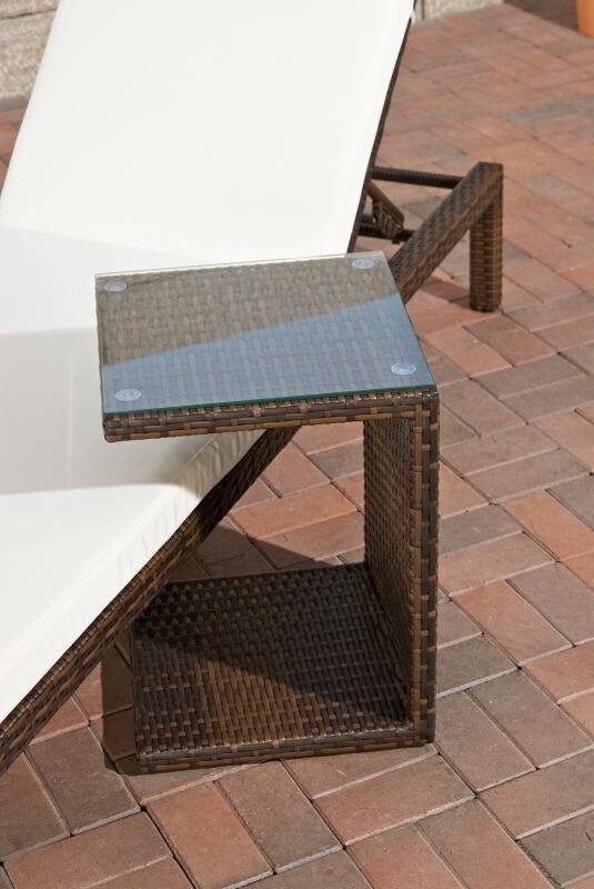 Parma Polyrattan Glastisch braun-meliert-0