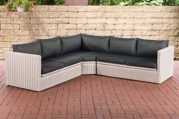 Ecksofa Tibera 5mm anthrazit perlweiß