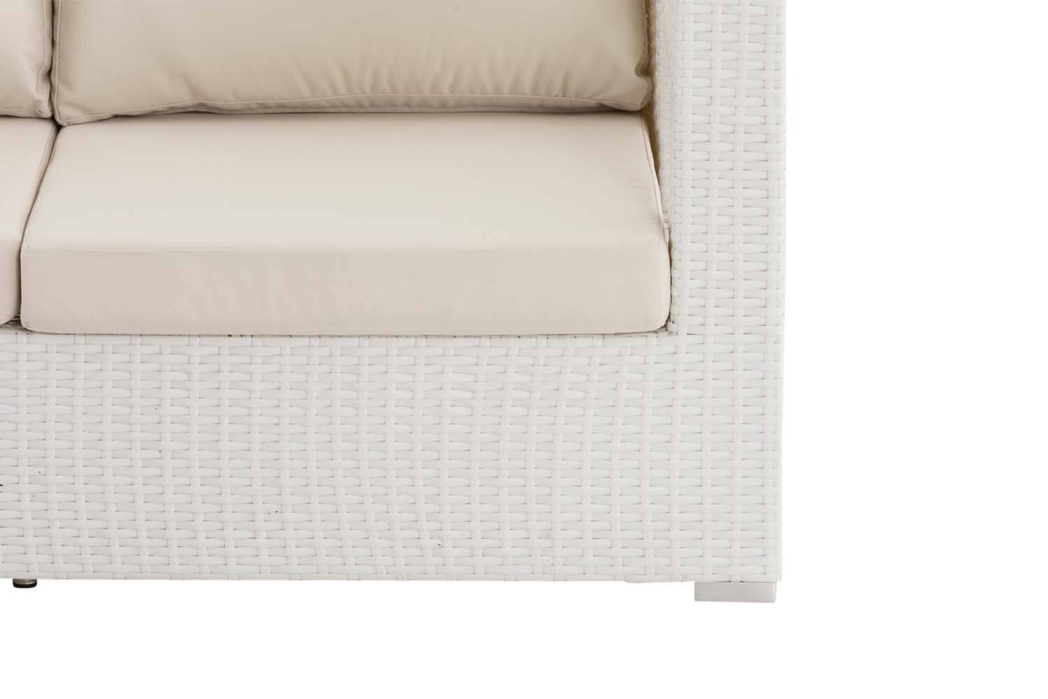 2er Sofa Honolulu Flachrattan weiß-3