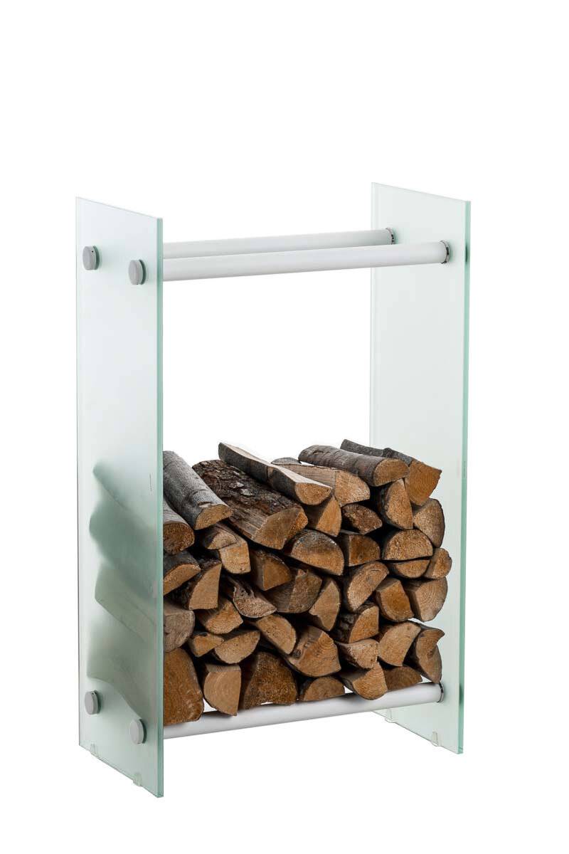Kaminholzständer Dacio Milchglas 35x40x150 weiß-0