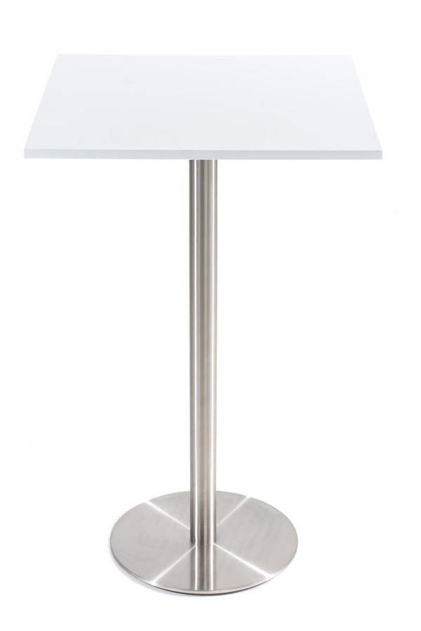 Stehtisch Vitral 70x70 H:110 Edelstahl weiß glanz
