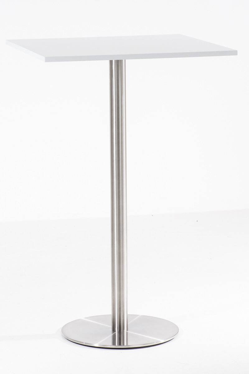 Stehtisch Vitral 70x70 H:110 Edelstahl weiß glanz-1