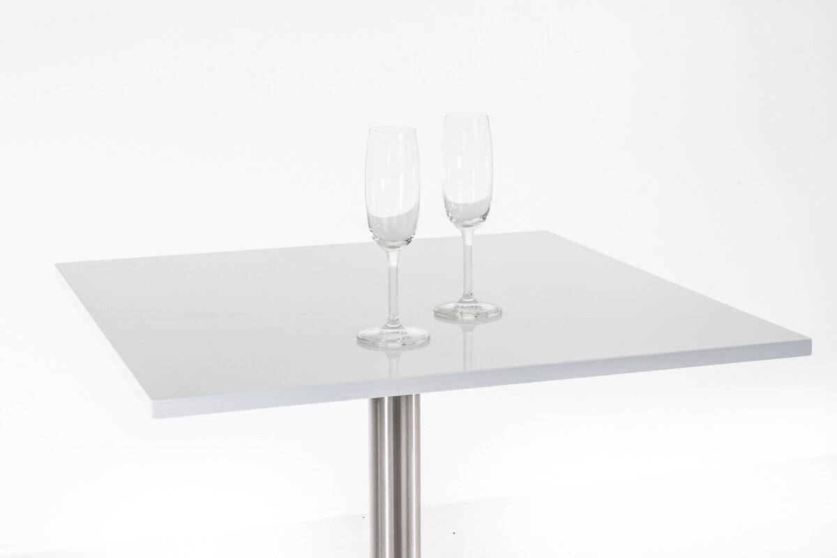 Stehtisch Vitral 70x70 H:110 Edelstahl weiß glanz-2