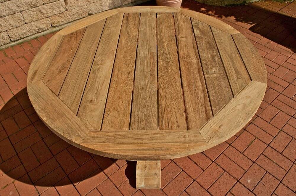 Tisch Bloom/ Espen rund 100x100x75 outdoor Teak natura-3