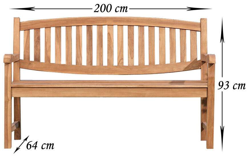 Teakbank Oxford V2 200 cm teak-1