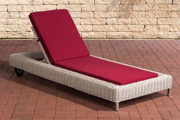 Sonnenliege Rosso 5mm Rubinrot perlweiß