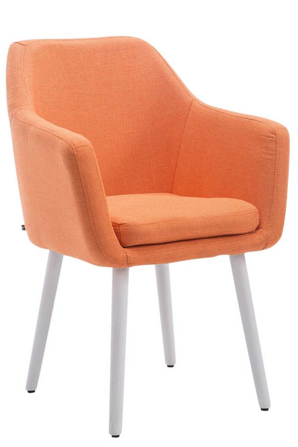 Besucherstuhl Utrecht Stoff Weiß (eiche) orange