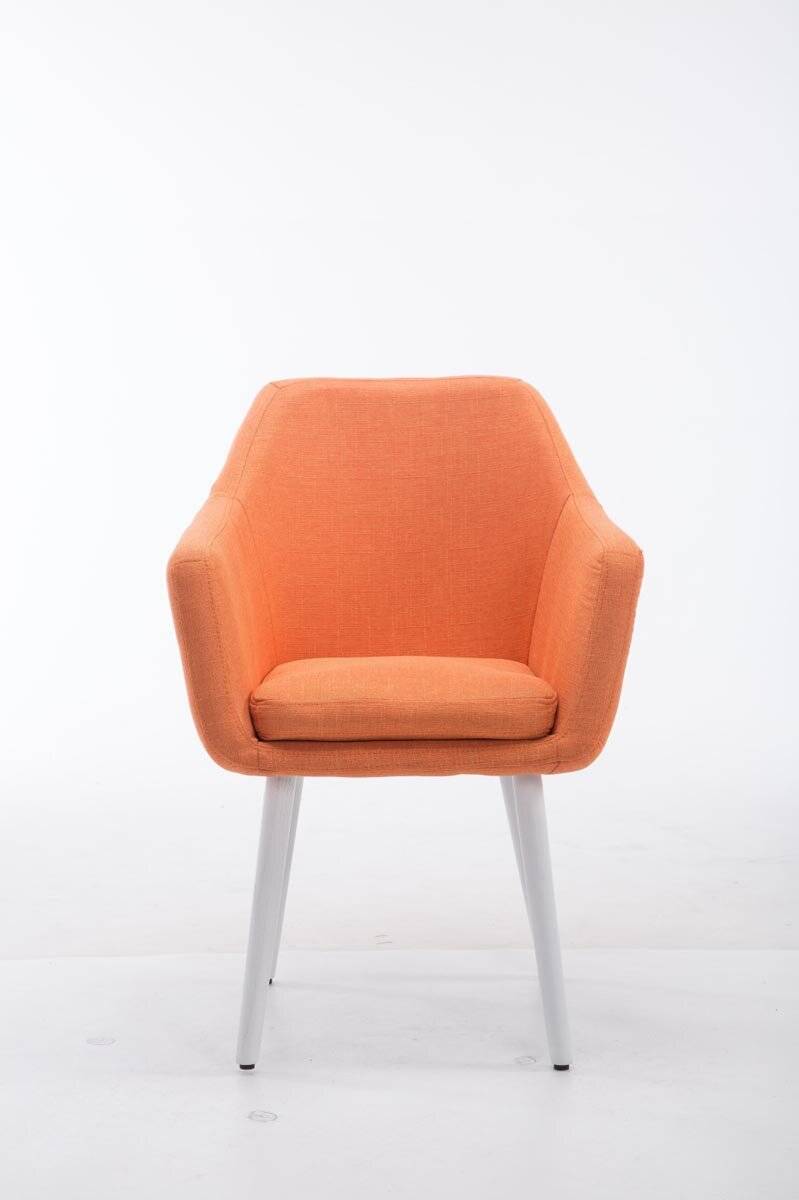 Besucherstuhl Utrecht Stoff Weiß (eiche) orange-1