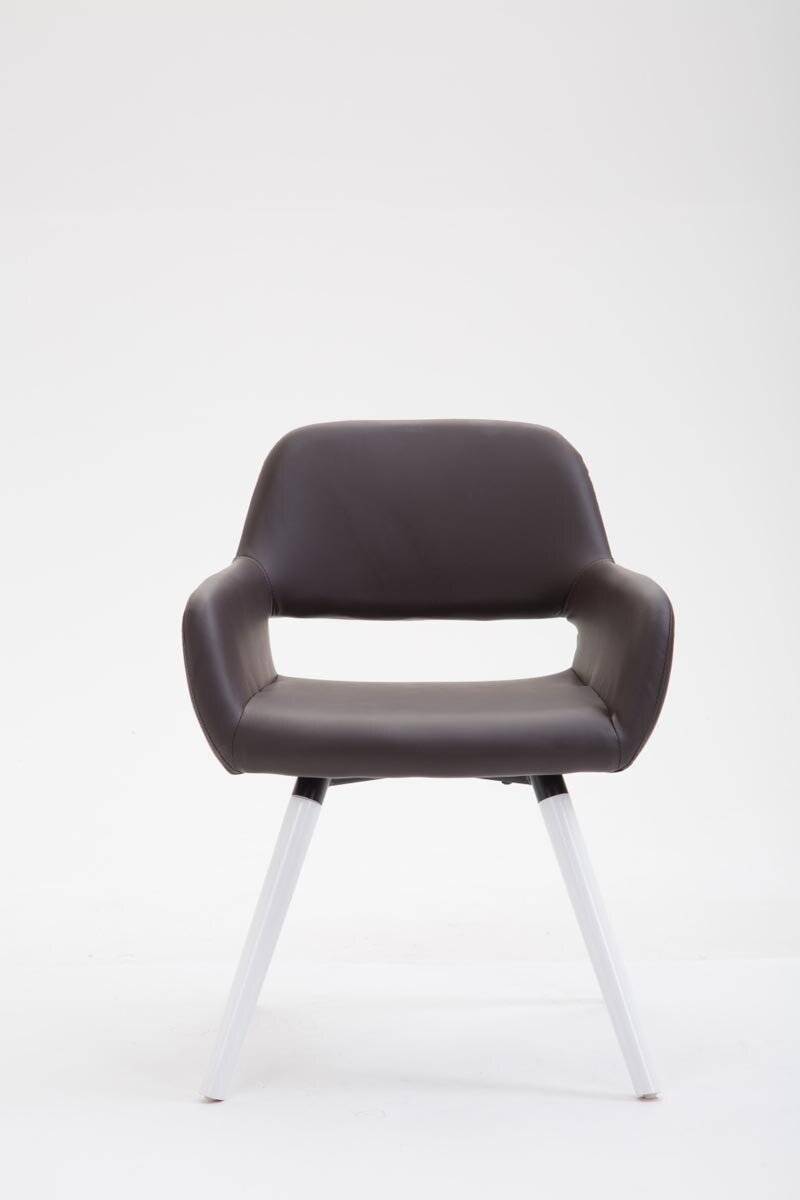 Stuhl Bobby Kunstleder Weiß braun-1