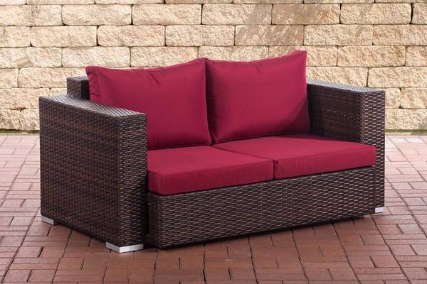 2er Sofa Provence / Sunset Rubinrot braun-meliert