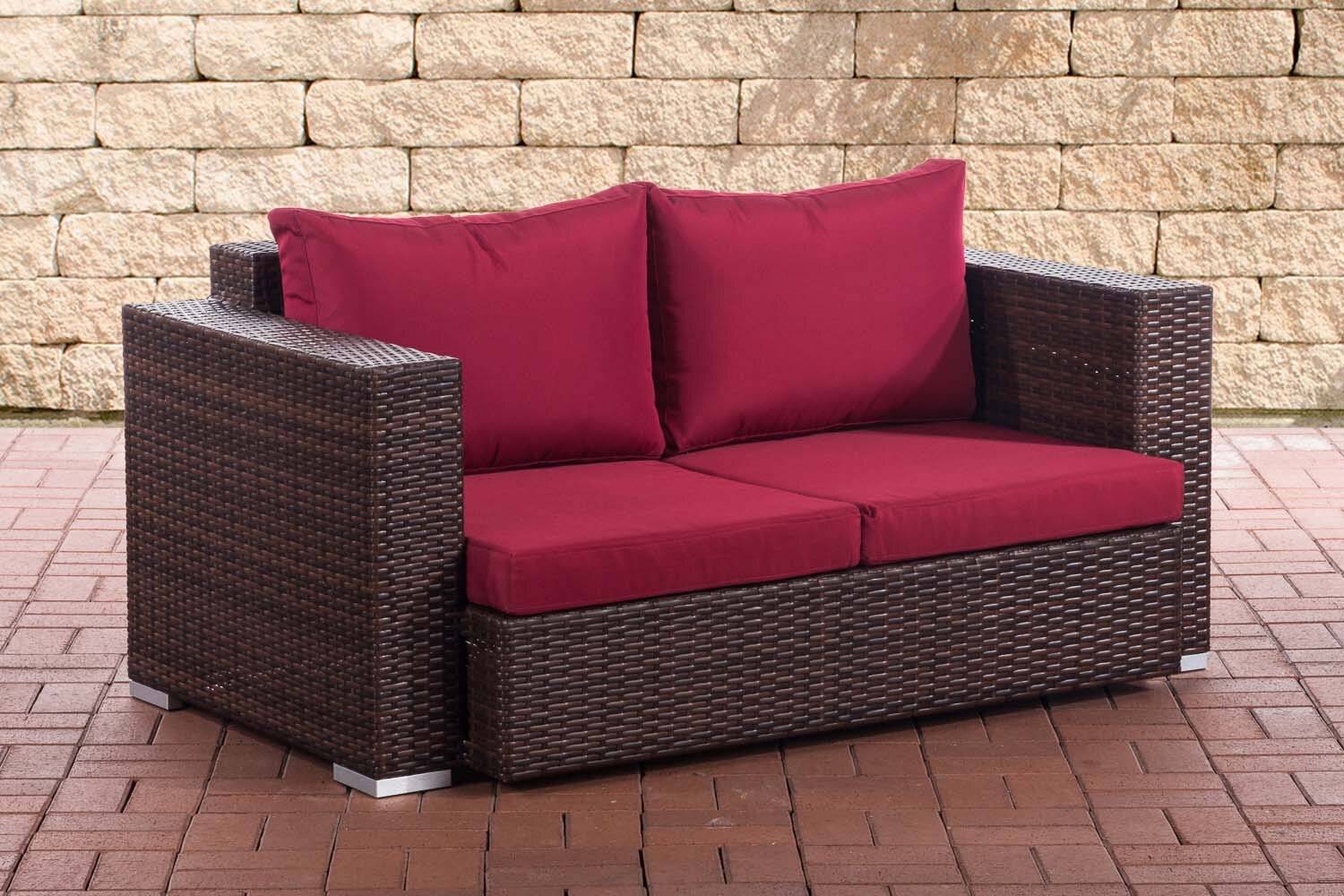 2er Sofa Provence / Sunset Rubinrot braun-meliert-0