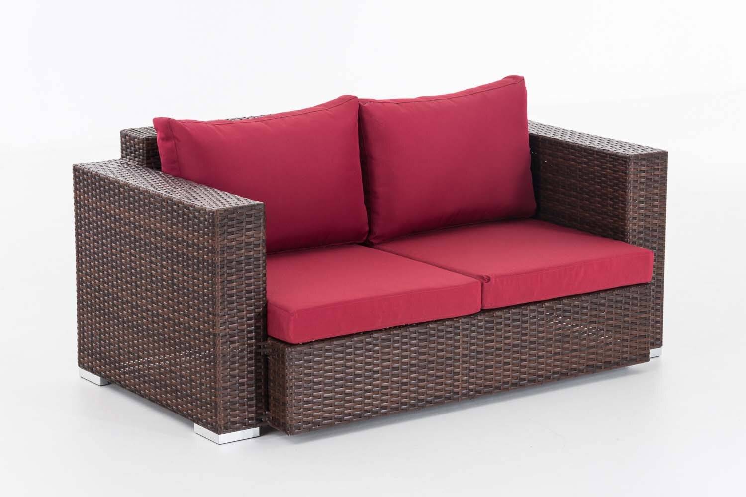 2er Sofa Provence / Sunset Rubinrot braun-meliert-1