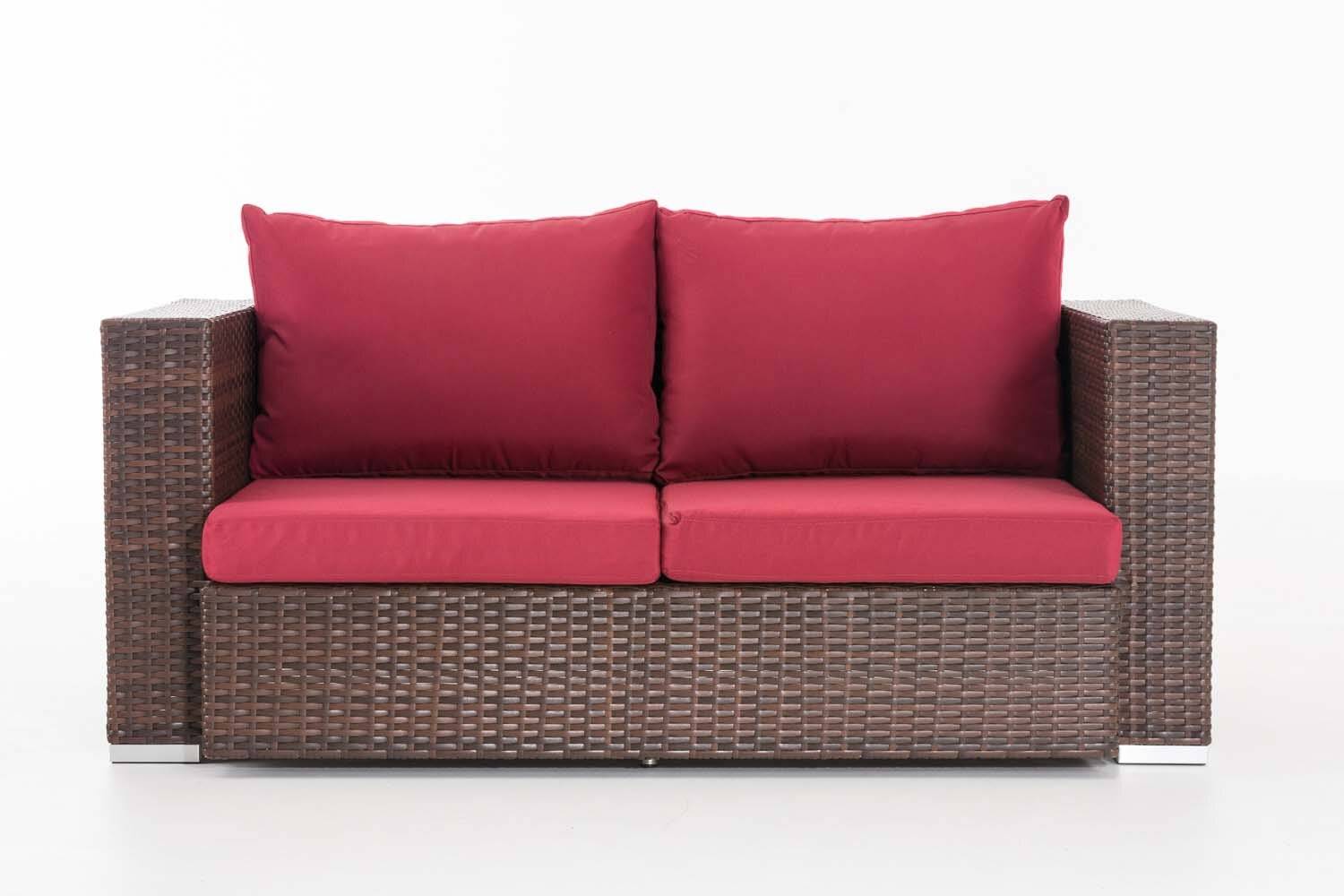 2er Sofa Provence / Sunset Rubinrot braun-meliert-2
