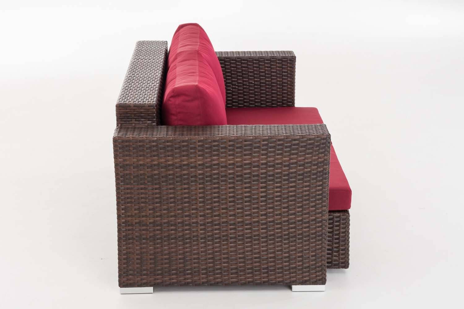2er Sofa Provence / Sunset Rubinrot braun-meliert-3