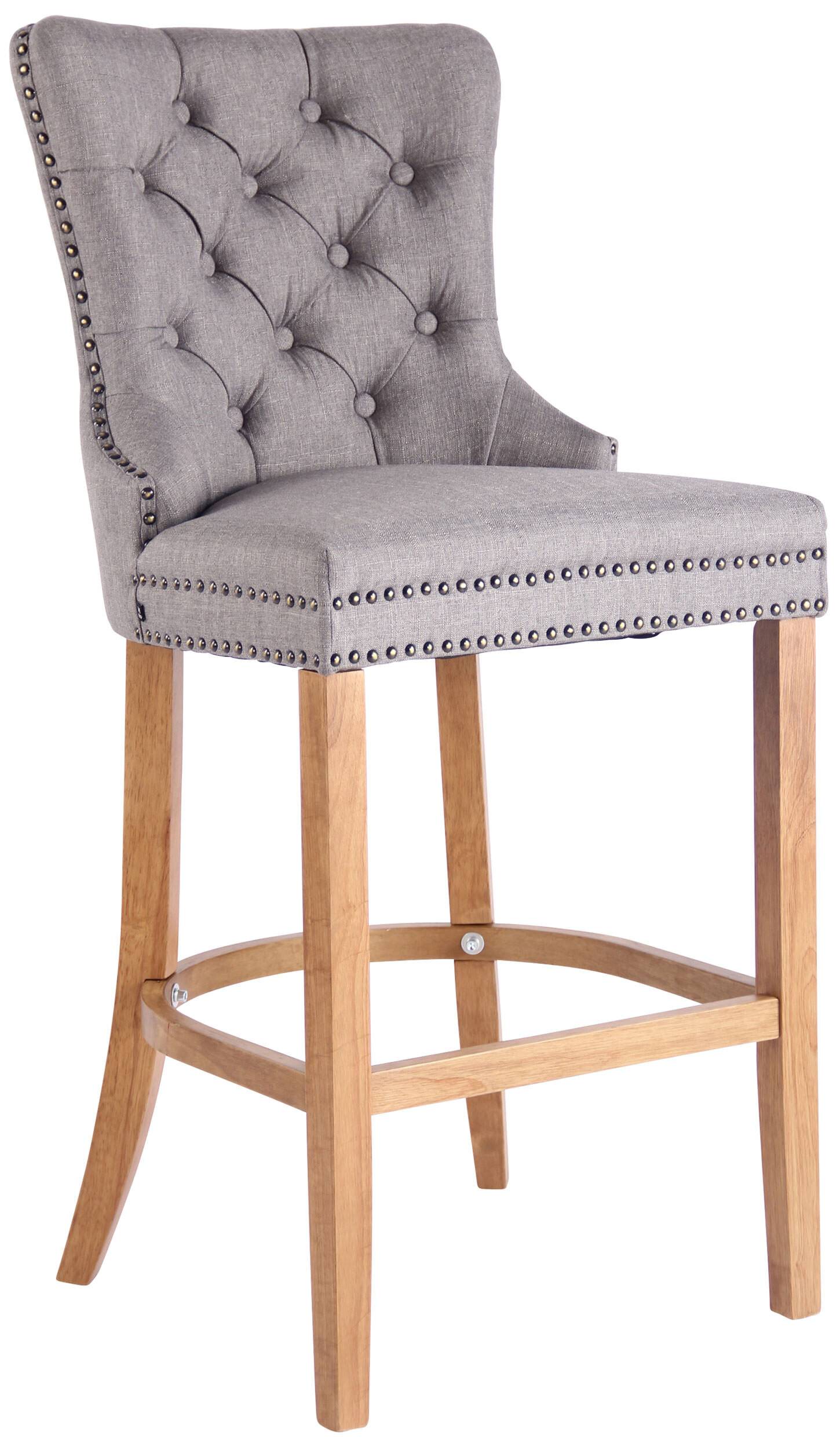Barhocker Taipeh Stoff antik-hell grau-0