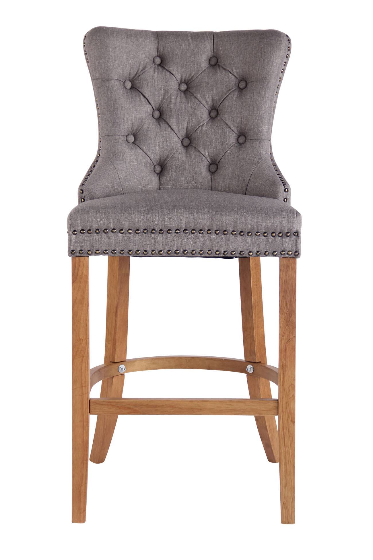 Barhocker Taipeh Stoff antik-hell grau-1